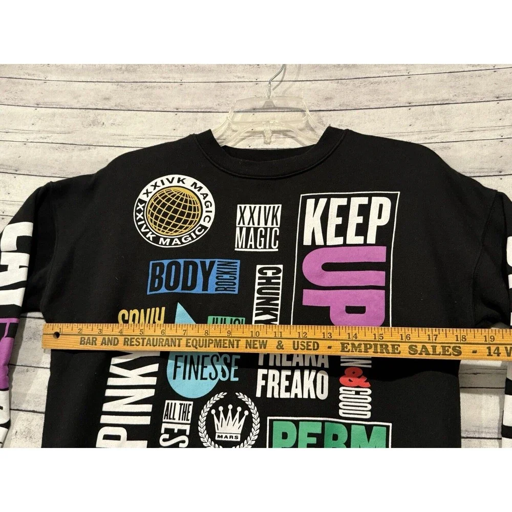 Bruno Mars 24K Magic World Tour OFFICIAL Crewneck Sweatshirt Sweater Black Sz S